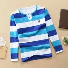 Осень, детская полосатая футболка с длинными рукавами для малышей, хлопковая футболка с длинными рукавами для мальчиков