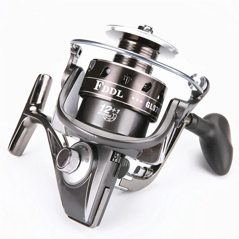 

12 +1BB Spinning Fishing Reels Saltwater Metal Rocker Wire Cup Pre Loading Spinning Wheel Soft Rubber Handle Carp Fishing Tackle