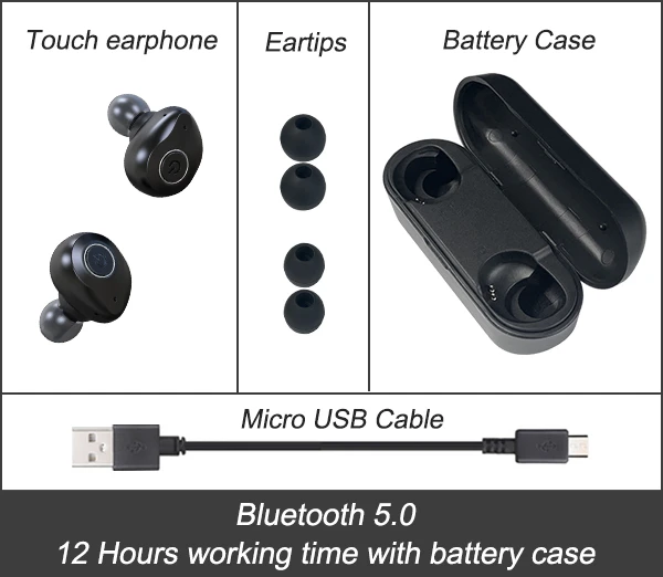 Ubeamer Bluetooth Earphone X6. waterproof True wireless Stereo.Bluetooth 5.0 Headphones for xiaomi redmi Huawei，Christmas gift - Цвет: X6 Black