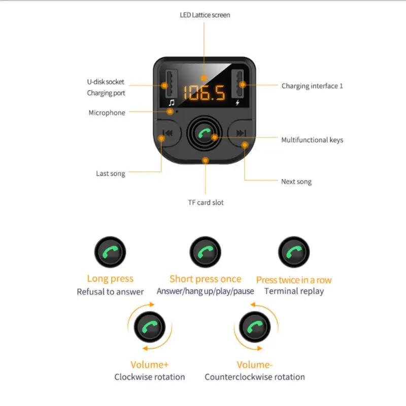 Fm-передатчик Aux модулятор Bluetooth Handsfree автомобильный комплект автомобильный аудио mp3-плеер с 3.1A Быстрая зарядка двойной USB Автомобильный MP3