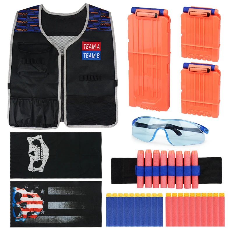 Игрушечный костюм для игрушечного пистолета Nerf, тактическое снаряжение, пистолет, челнок, пуля, аксессуары для журналов, зажим для пули, совместимый пистолет Nerf, Рождественский подарок