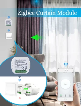 

Tuya Smart Life Zigbee Curtain Switch Module,for Roller Shutter Blind Motor, APP Remote Control Support Google Home