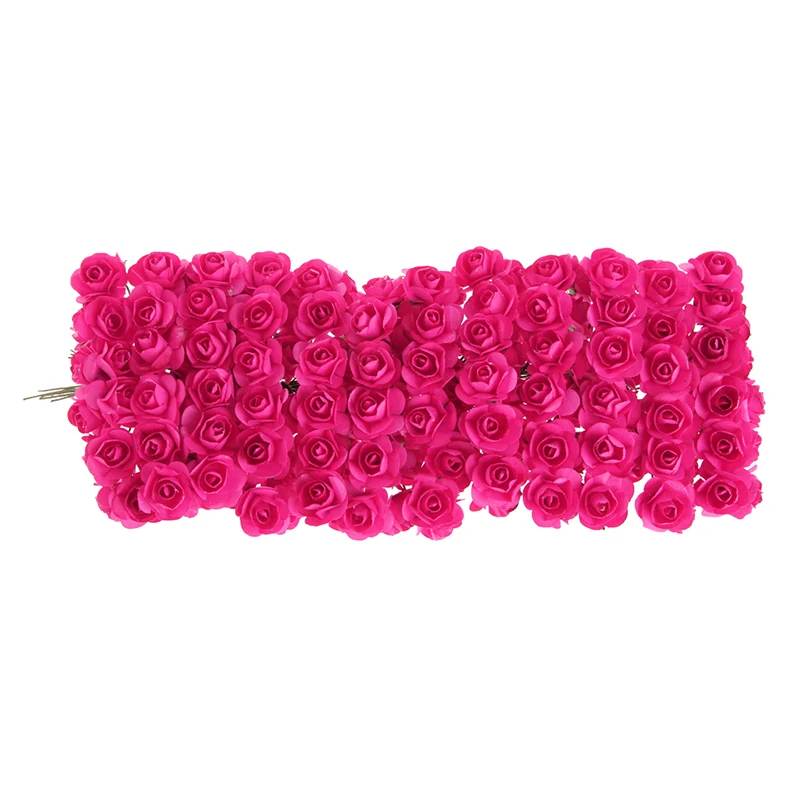 144 шт Роза для рукоделия Мини Искусственные цветы букет сплошной цвет свадебные украшения