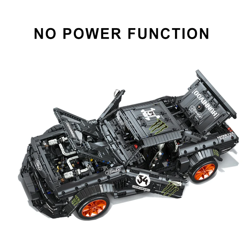 New 1965 Ford Mustang Hoonicorn Racing RTR Car Technic 20102 MOC-22970 Building Block Bricks Kid Educational Toys Gifts - Цвет: NO RC FUNCTIONS