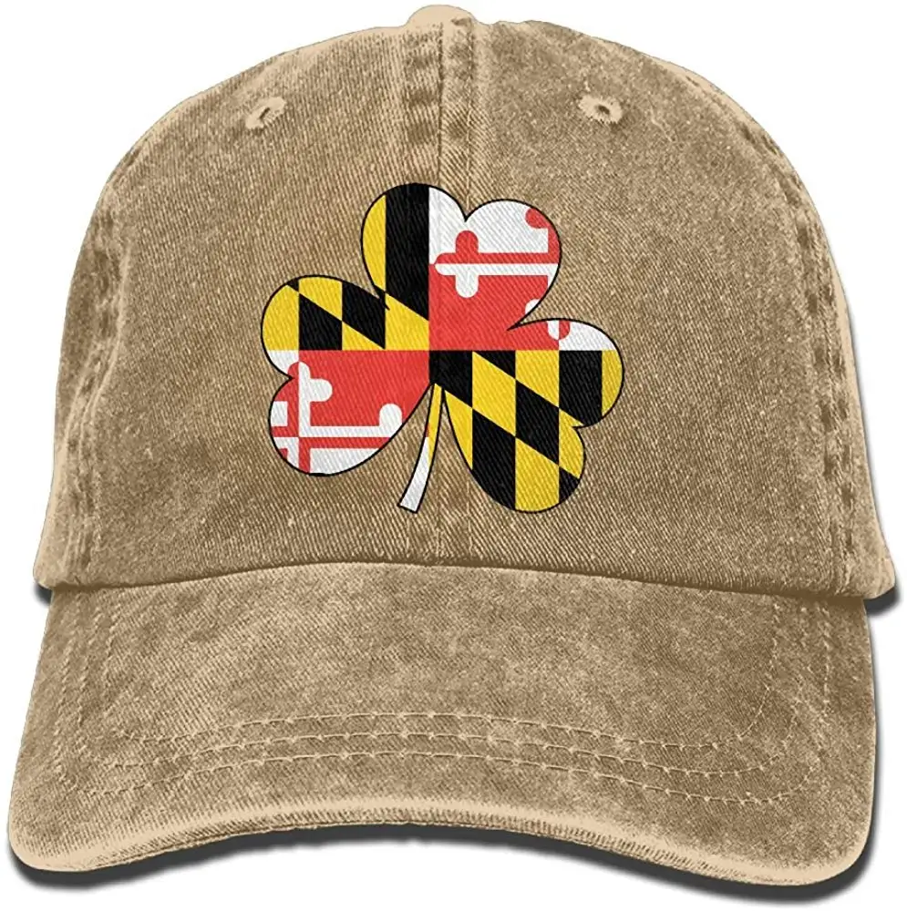 Флаг Мэриленда четыре листа клевера унисекс бейсболка хлопок деним Регулируемая охотничья Кепка для мужчин и женщин