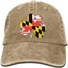 Флаг Мэриленда четыре листа клевера унисекс бейсболка хлопок деним Регулируемая охотничья Кепка для мужчин и женщин