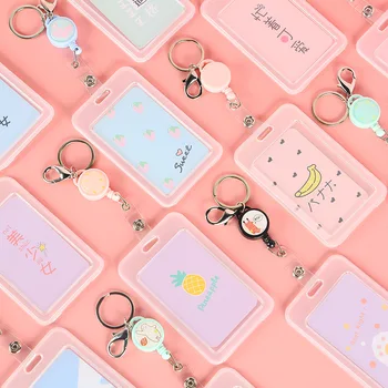 

Cute Cartoon Retractable Badge Card Holder Nurse Doctor Exhibition Pull Key ID Name Card Badge Holder School Office Supplies