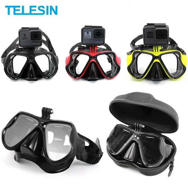 $US $21.24 TELESIN Swim Googles Glasses Scuba Diving Mask Snorkel with Storage Case for GoPro Hero 8 7 6 5 DJI