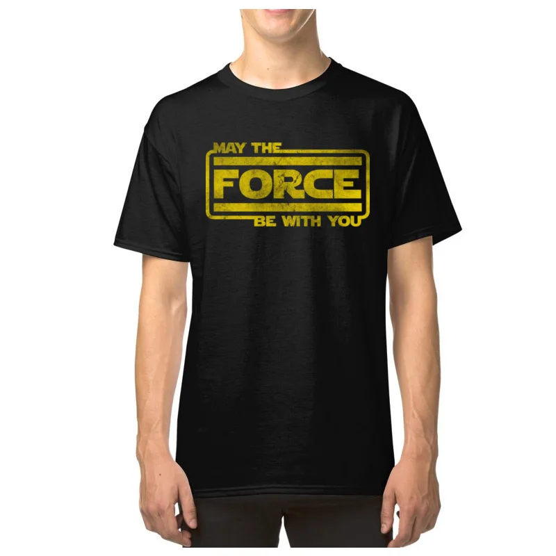 T Shirt For Men May The Force Be With You Casual Letter Tops T Shirts New Arrival Crewneck 100% Cotton Streetwear|T-Shirts| - AliExpress