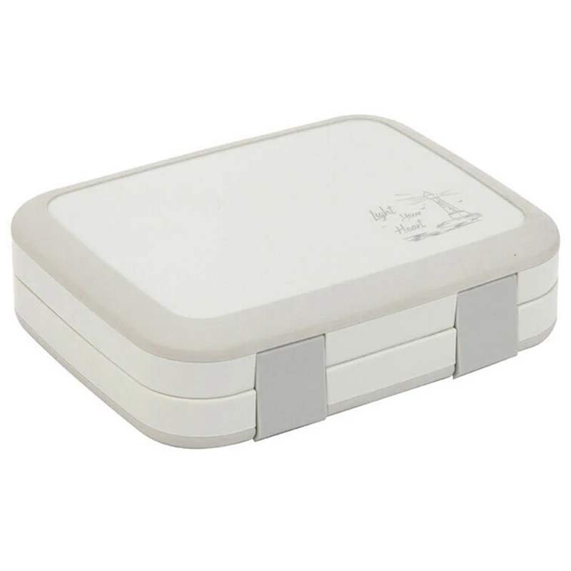 Microwavable мультфильм Bento коробка детская коробка для завтраков с отсеком герметичный контейнер еды ланчбокс для пикника - Цвет: Серый