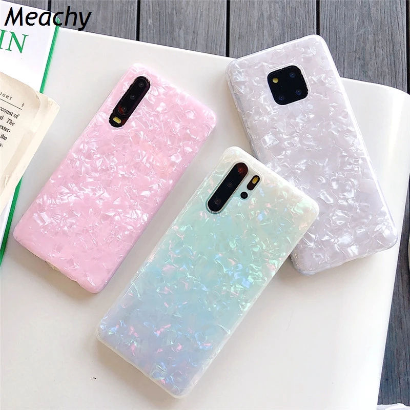

Meachy Case For Huawei P30 Pro P20 Pro Lite Mate 20 Pro Phone Case Fashion Conch Shell Soft TPU Shine Back Cover Cases Fundas