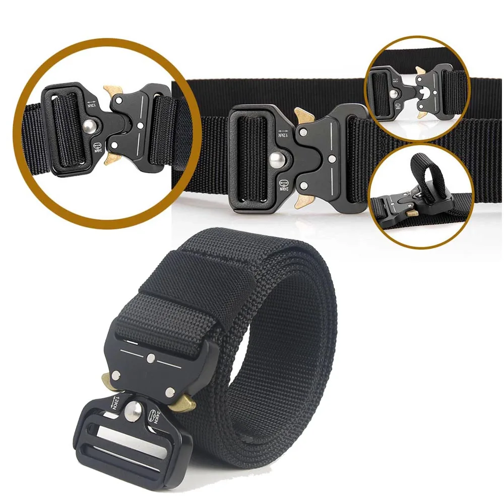 

Tactical Belt Military Nylon Belt Heavy Duty Cinturon Tactico Metal Hunting Accessories 3.8CM