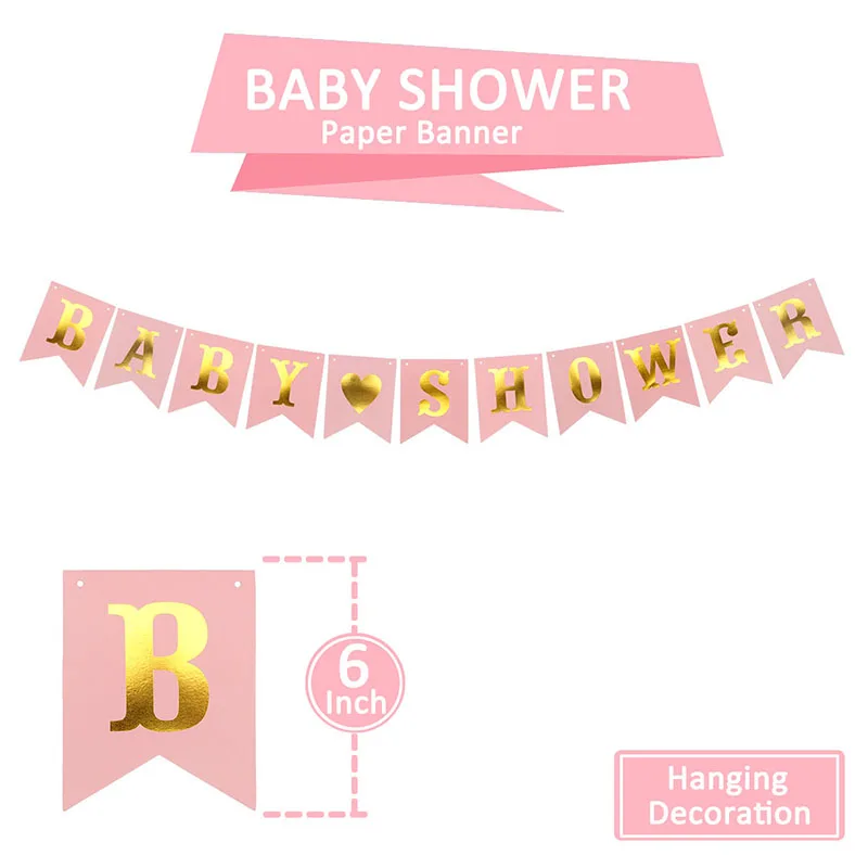 19 шт. фольгированные воздушные шары Babyshower для дня рождения, украшения для мальчиков и девочек, принадлежности для детского душа, синие латексные шары - Цвет: pink baby shower