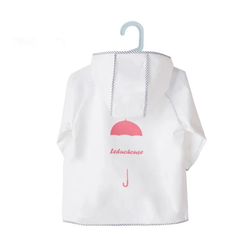 Высококачественное водонепроницаемое пальто-дождевик из полиэстера для мальчиков и девочек, ветрозащитное пончо, детский дождевик N262 - Цвет: Белый