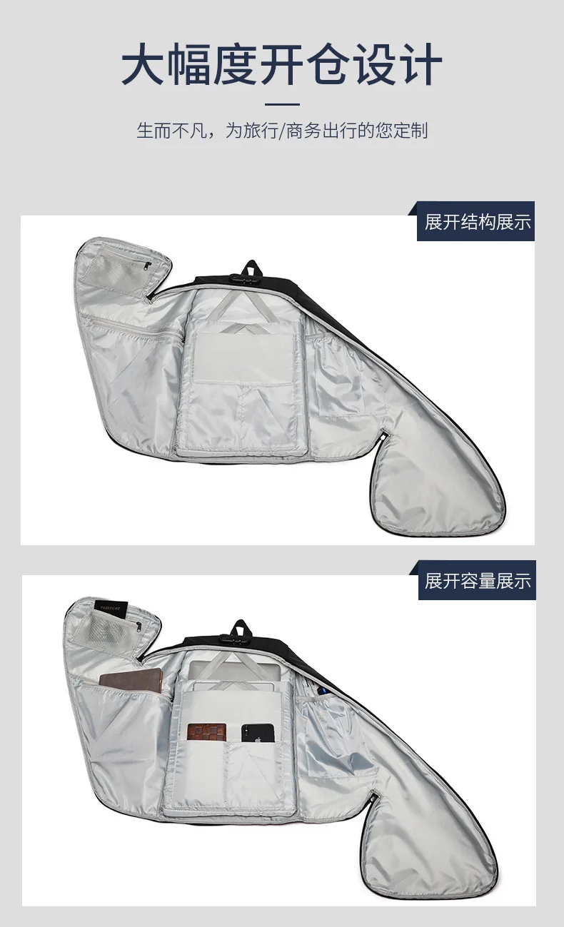 Ozuko New Style Outdoor Riding Backpack Multilayer Storage Waterproof Backpack Men's Cross Border USB Computer Backpack