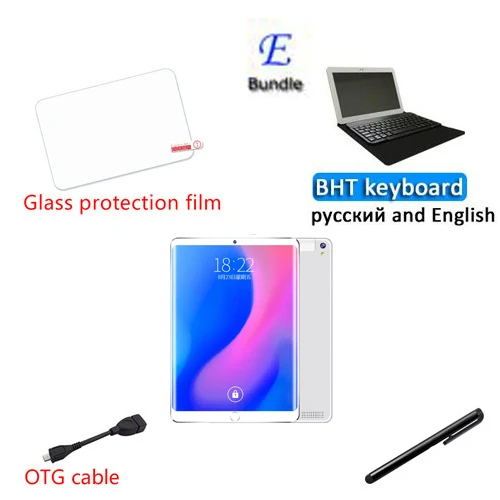 E 13MP камера Android 9,0, 10,1 дюймов, 4G LTE телефон, планшетный ПК, 10 ядер ОЗУ, 6 Гб ПЗУ, 64 ГБ, 128 ГБ, 1920*1200, ips, две sim-карты, планшеты - Комплект: E
