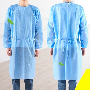

10pcs/set Non-woven Fabric Disposable Security Protection Suit Bandage Coveralls Dust-proof Isolation Clothes Labour Suit