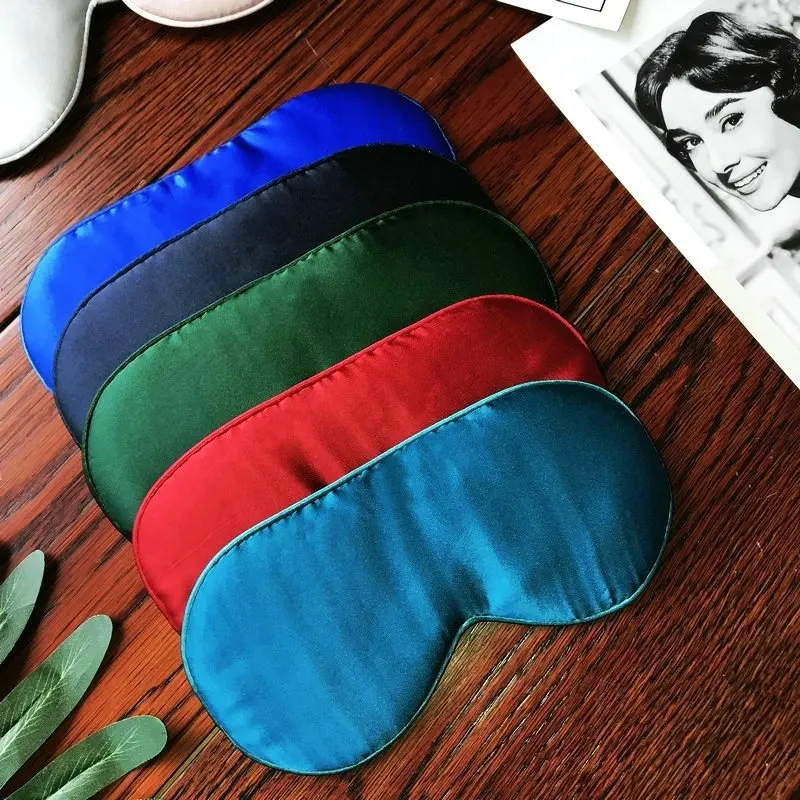 

For Silk Eye Mask Same Color Selvage Eye Patch Embroidered Printing Screen Printing Logo Customizable