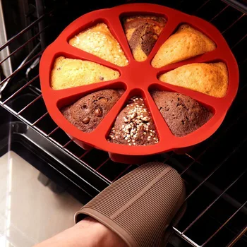 

Silicone Mold Round 8 Points Sikang DIY Cake Model Baking Mold Silicone Cake Mold 8-hole Orange Shaped Pizza Tray