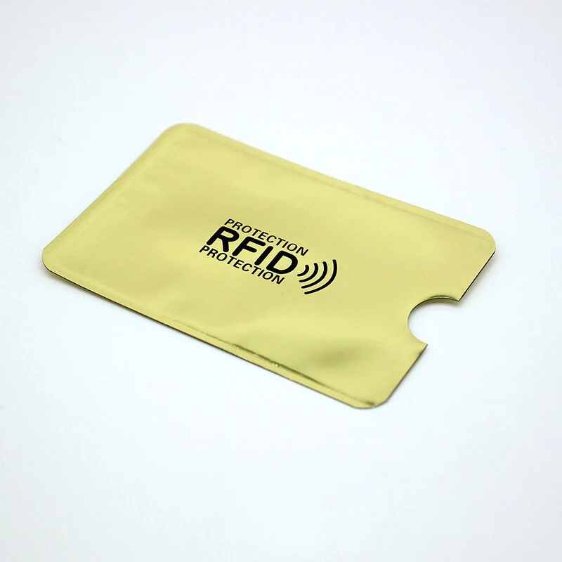 10 шт./лот анти-сканирующий RFID кошелек анти-магнитный NFC держатель для карт RFID карта защита блокировка ридер замок ID банк чехол для кредитных карт - Цвет: Gold