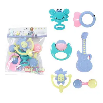 

6-piece baby rattle bed bell set neonatal rattle chew toy 0-3 years old parent-child interactive children's educational toys