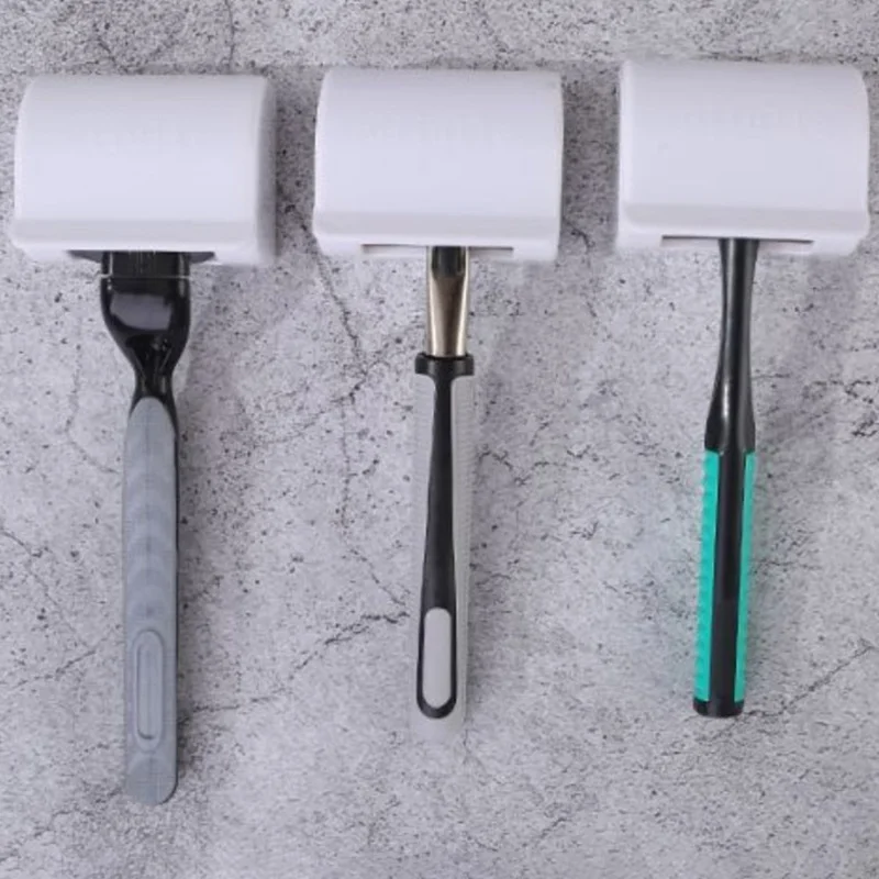

Dustproof Shaving Plastic Razor Holder Box Suction Cup Men Shaver Storage Shelf Wall Mounted Bathroom Set Razor Cap Shaver Rack