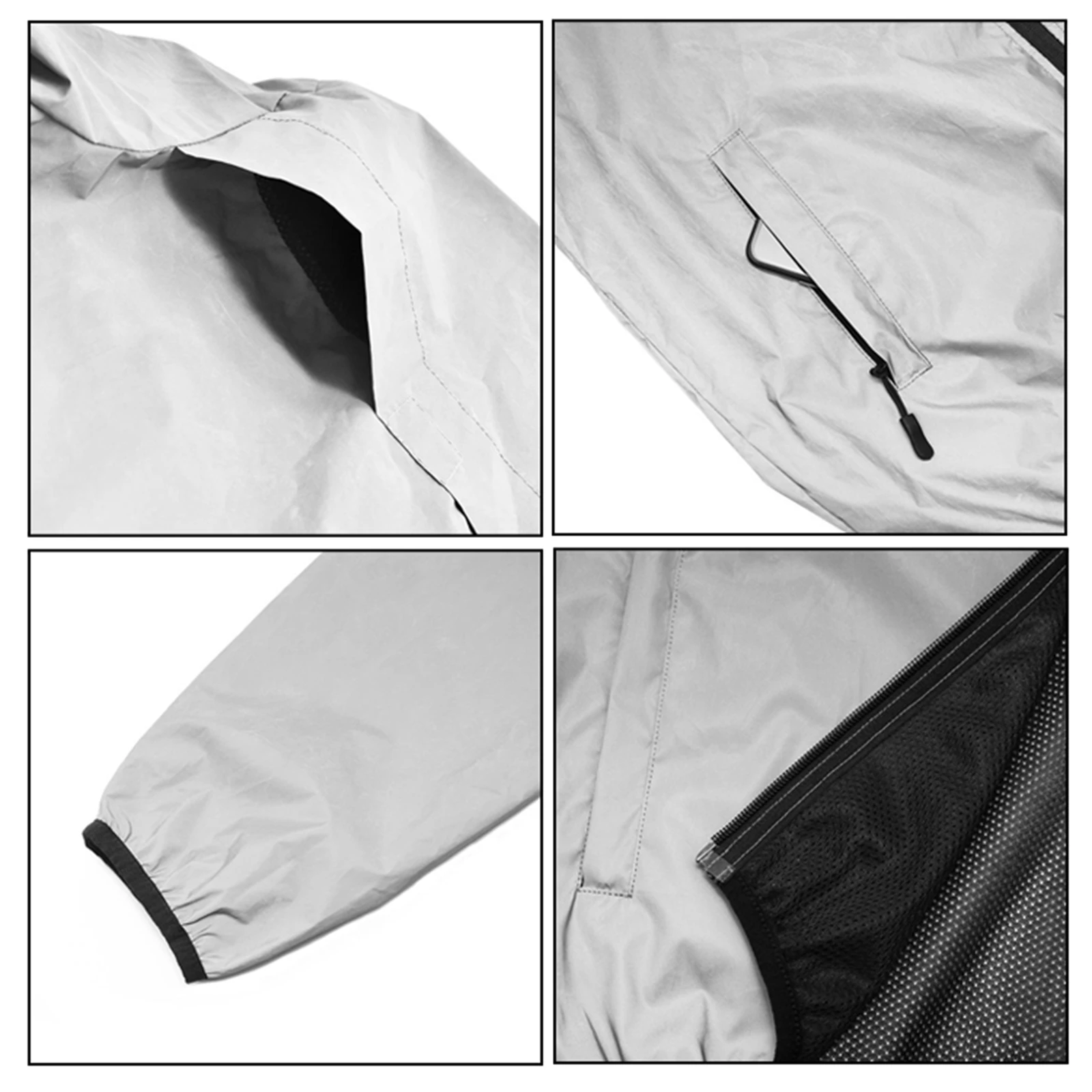 Men's Cycling Reflective Jacket Waterproof High Visibility Coat Windbreaker