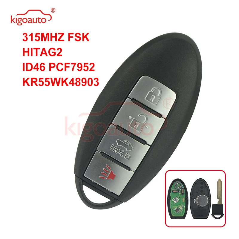 

Kigoauto KR55WK48903 Remote key 4button 315MHZ FSK HITAG-2 ID46 PCF7952 Smart key for Infiniti G37 2009 2010 2007 2008 G35