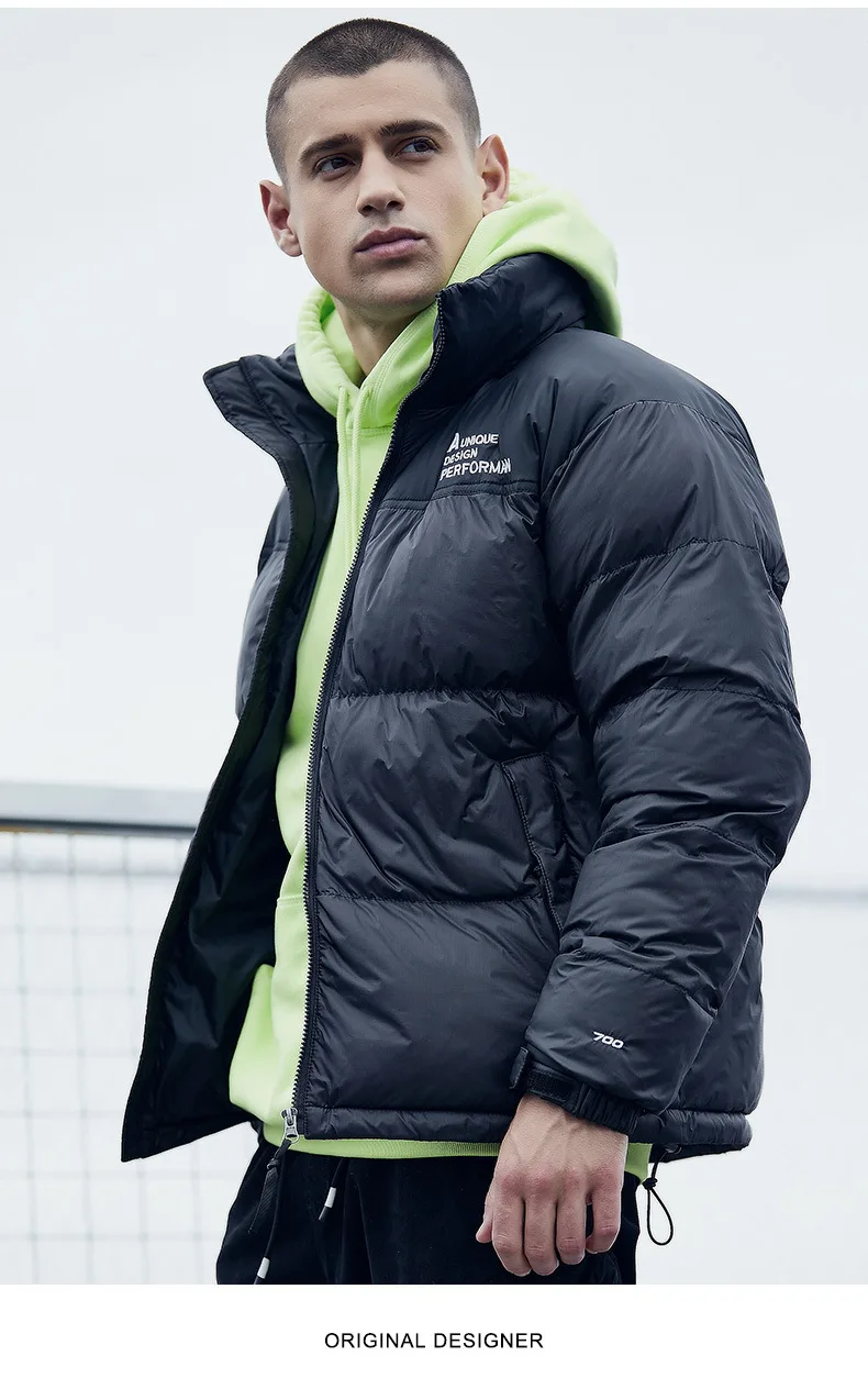 Модная Новая зимняя мужская куртка в стиле пэчворк с буквенным принтом и стоячим воротником, повседневная мужская зимняя куртка, толстое теплое мужское пальто, верхняя одежда