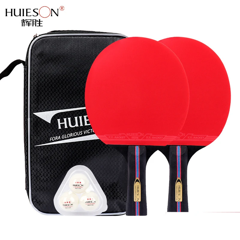 Professional Training Table Tennis Racket Set 7layer Reddish Black