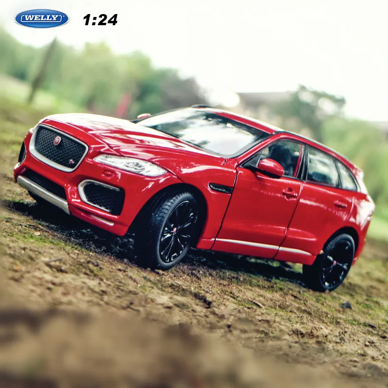 Внедорожник WELLY 1:24 JAGUAR F Pace красный автомобиль Спортивная модель автомобиля из