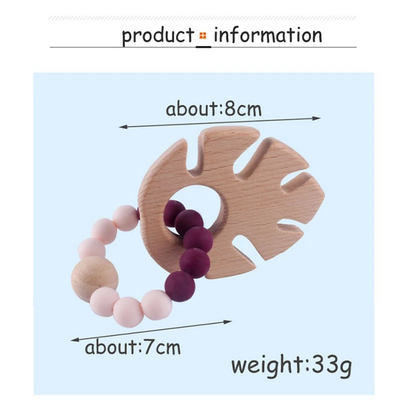Детские Силиконовые для прорезывание зубов Прорезыватель для зубов браслеты для кормления Прорезыватель жевательные деревянные бусины погремушки игрушки животных бука