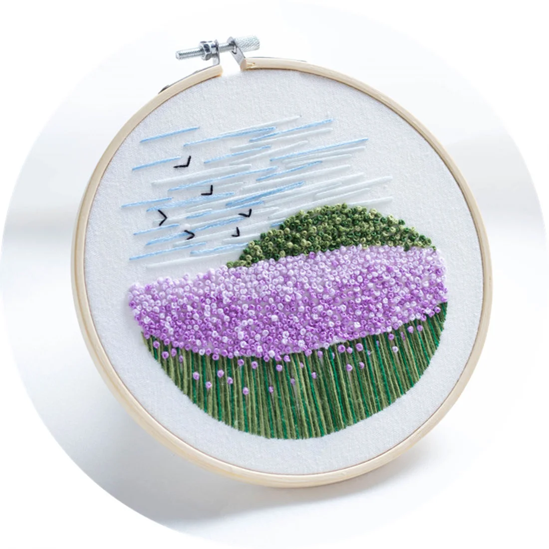 15x15 см DIY Набор для вышивания крестиком с бамбуковым кольцом для вышивания-Гвоздика - Цвет: Lavender