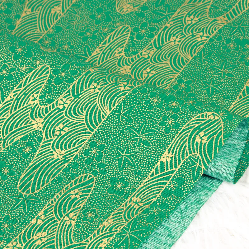 Высокое качество тяжелый Чистый хлопок ткань позолота печать tissu ручной работы DIY рот золотой мешок ткань хлопок