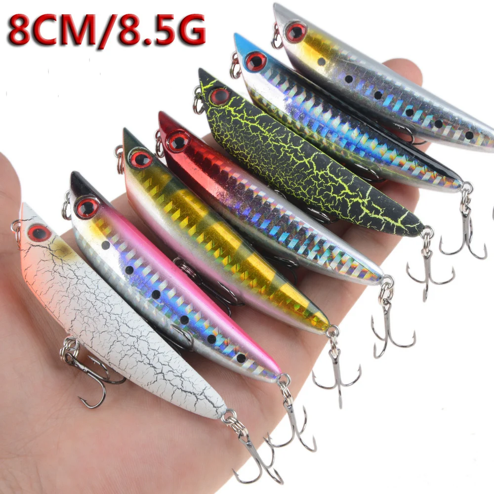 FANGBLUE 10Pcs Topwater Popper Fishing Lures - Hard Baits With 3D Eyes For Bass & Trout