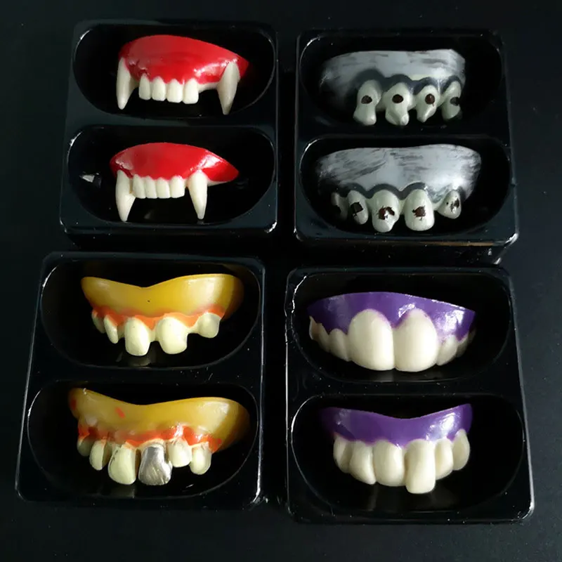 

Plastic Non-toxic Safe Party Cosplay Funny Denture Toy Vampire Teeth Halloween Teeth Scary Vampire Party Supplies Party Decor y