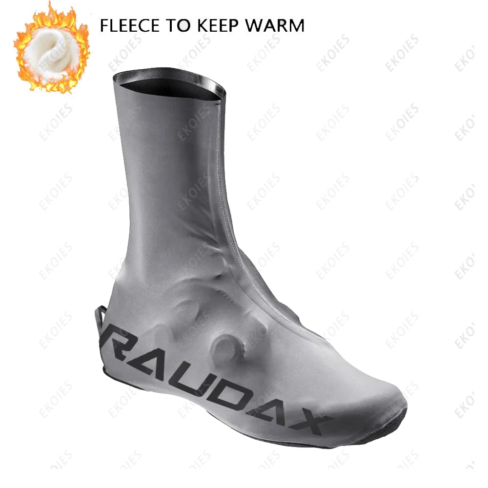 Raudax-Thermal fleece cycling shoe cover outdoor riding shoe cover MTB bike overshoes warm winter bicycle shoe covers