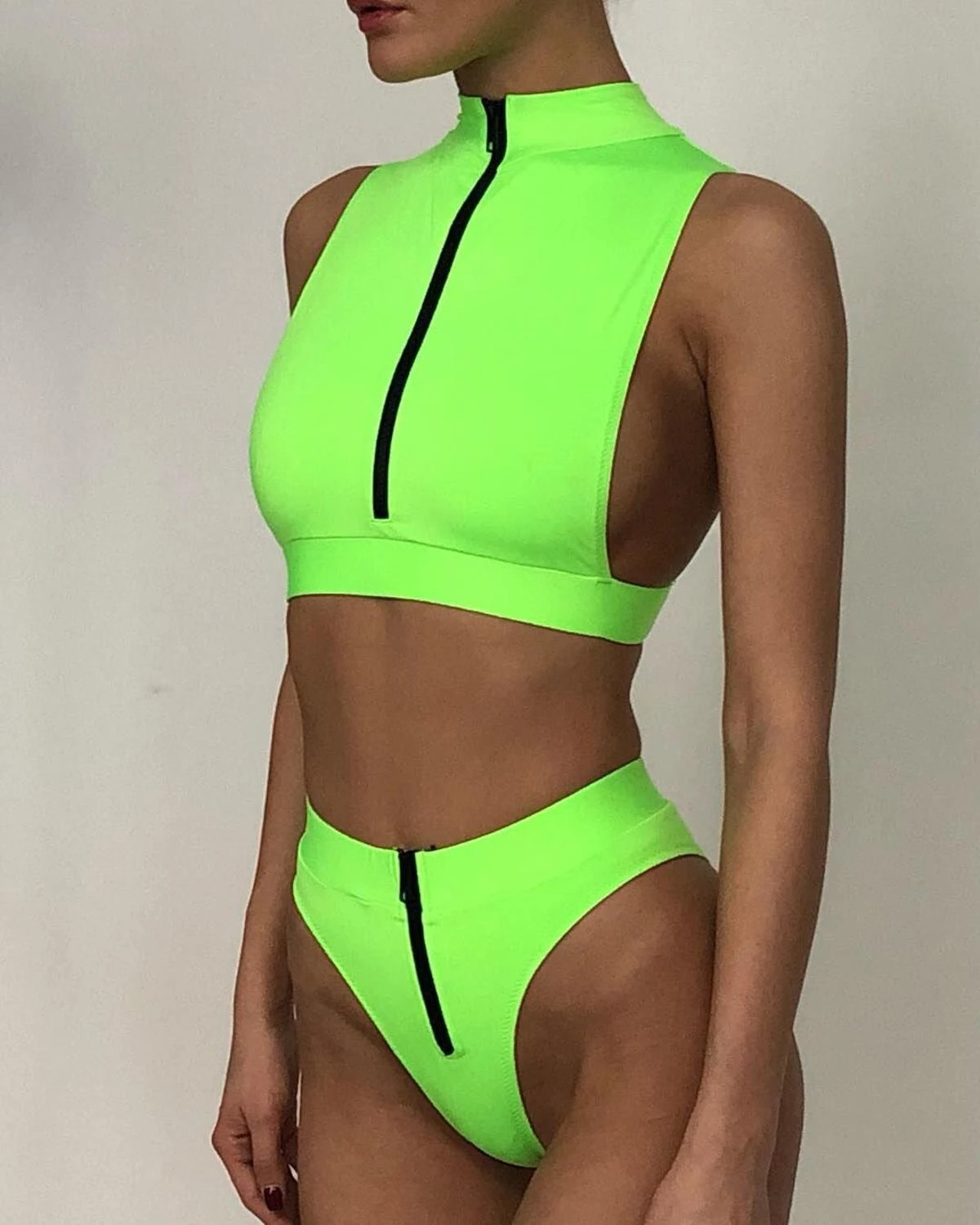 neon green bathing suit top