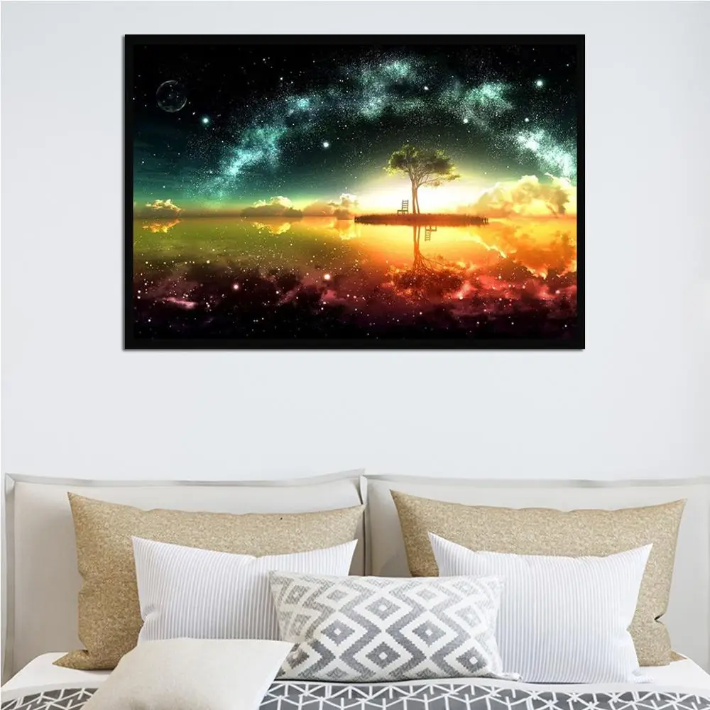 Mind Space Canvas Oil Painting Tree Wall Art Poster for Living Room Home Decoration Paintings | Дом и сад