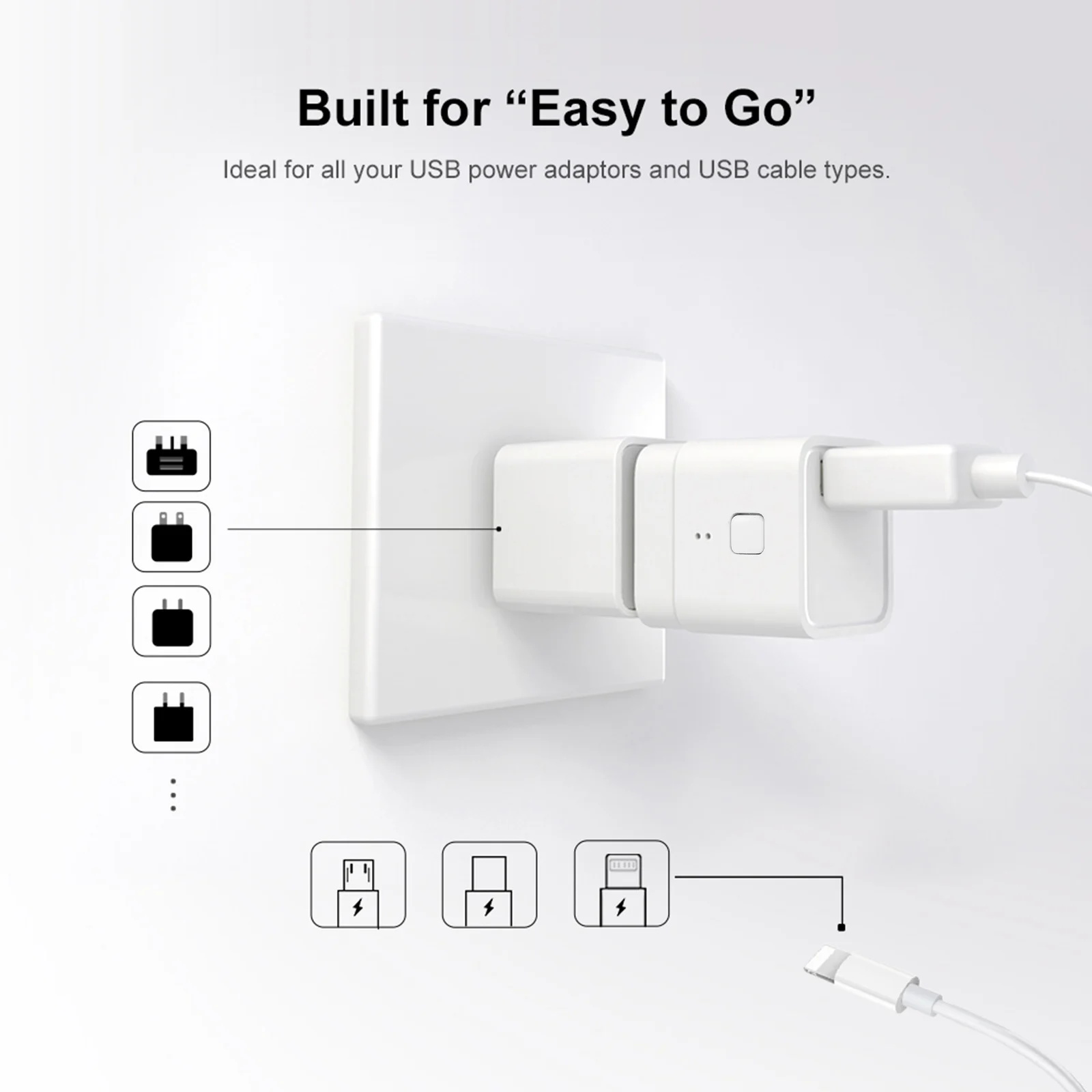 Tuya Micro 5V Wireless USB Smart Adaptor Flexible and Portable Make USB Devices Smart via Tuya APP Voice Control Compatible