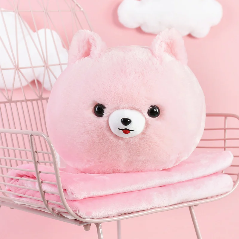 Милый корги Подушка Kawaii кукла мягкая плюшевая подушка с фланелевым одеялом набивной декор из игрушек для комнаты диван автомобиль подарок для девочек