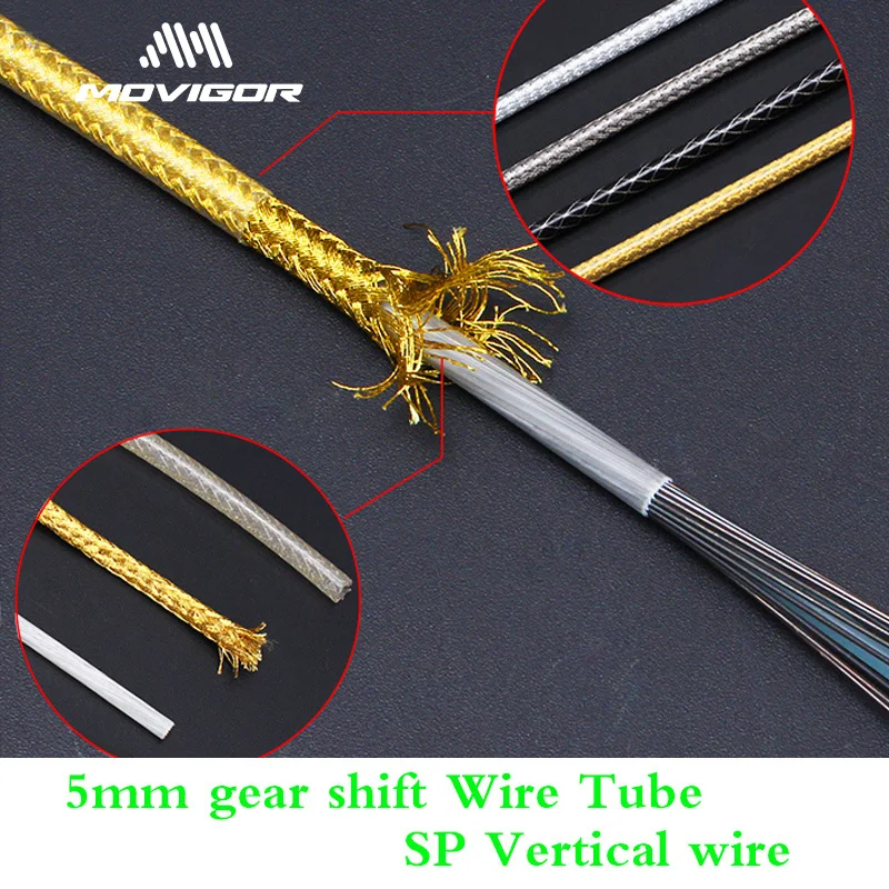 3 Meter 5mm Bicycle Brake Cable Housing Weaving with Aluminum End Caps Mountain MTB Bike Derailleur Line Pipe Tube Shifting Wire