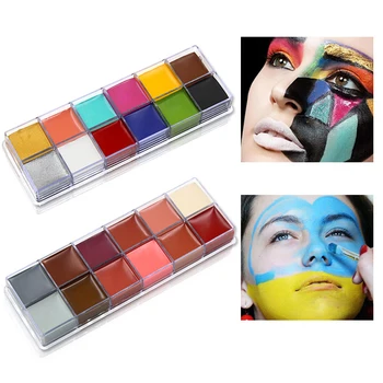 

Professional Halloween Party Face Body Painting Body Paint Oil Tattoo Painting Art Makeup Cosmetic Bodypainting 12 Colors