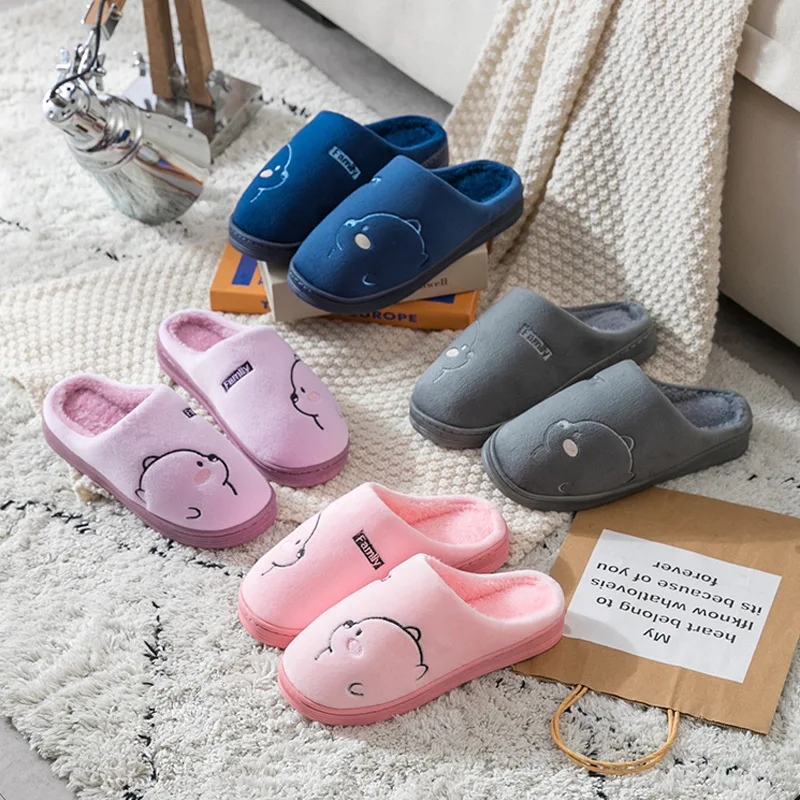 

Cartoon Students Cotton Slippers Big Boy in Students Winter Slipper Thick Anti-slip Cover Heel MEN'S AND WOMEN'S Handbags with C