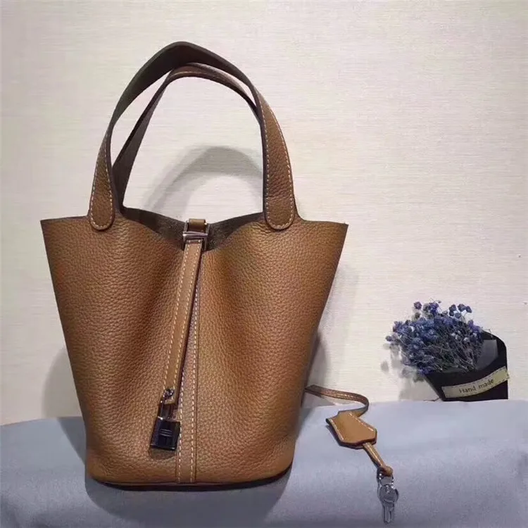 Leather Lady Cabbage Basket with Large Capacity