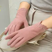 

2022 German Fleece Gloves Thin Section Keep Warm Cold-proof Touch Screen Korean Cute de Velvet Riding Driving Mittens For Women