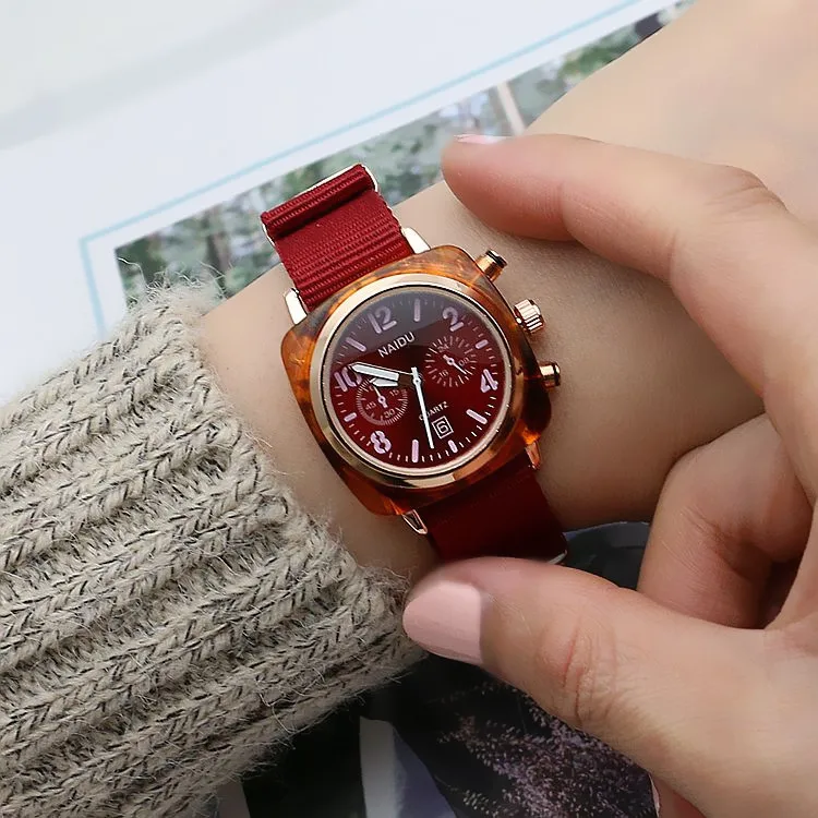 women-red Relogio masculino,, пара часов, пара, для мужчин и женщин, стеклянный нейлоновый ремешок, модный набор для пары часов, подарок, часы - Цвет: women-red