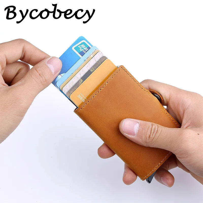 Bycobecy новинка 2020 Мужской Бизнес RFID натуральная кожа держатель для карт