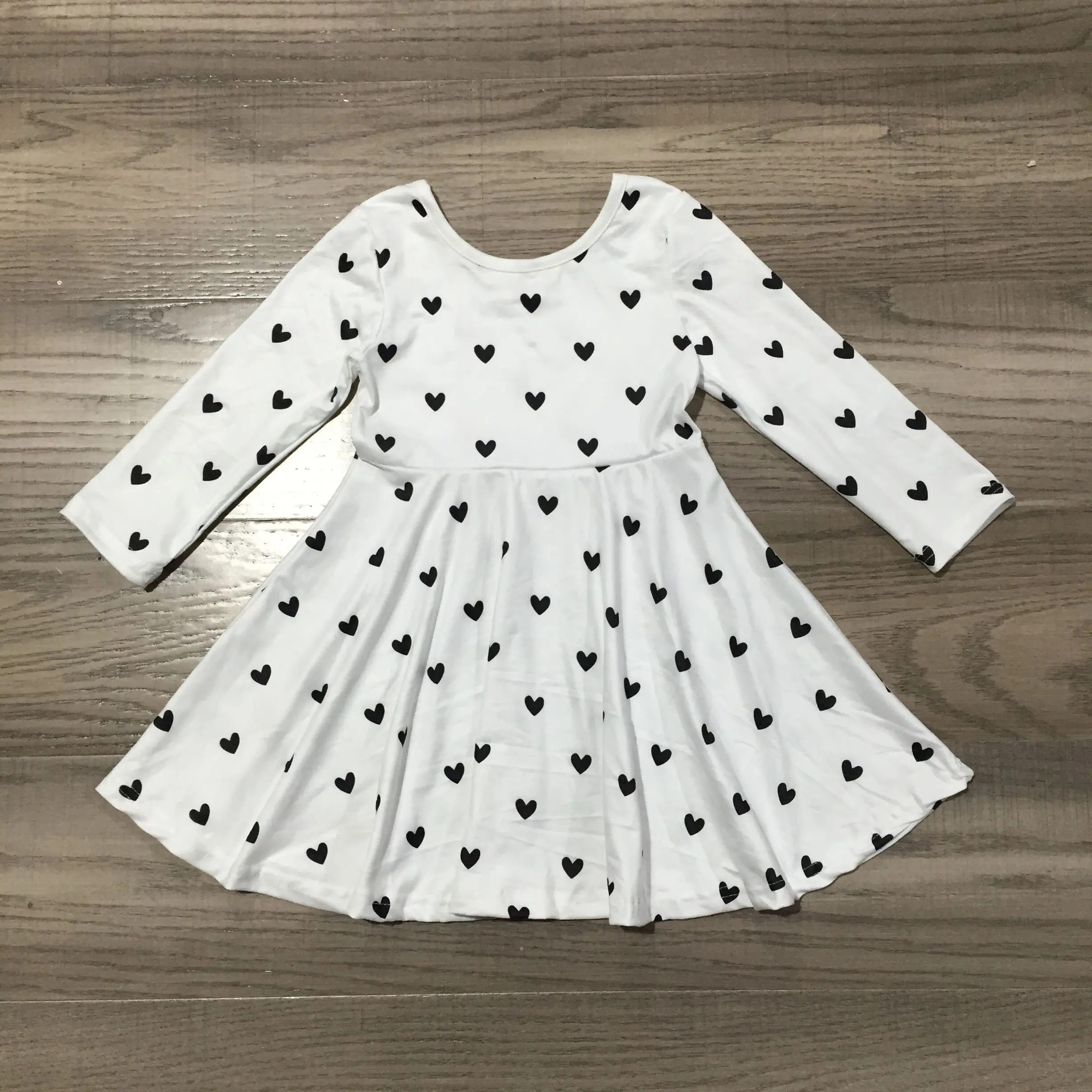 newborn baby girl skirt Girlymax Baby Girls Kids Clothing Milk Silk Love Heart Shape Twirl Dress Knee Length Long Sleeve baby girl doll skirt