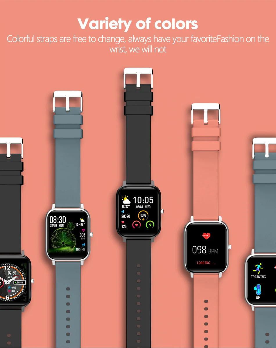 Электронные женские и мужские умные часы с полным сенсорным экраном, водонепроницаемые часы с Bluetooth, спортивные Смарт-часы для IOS Android